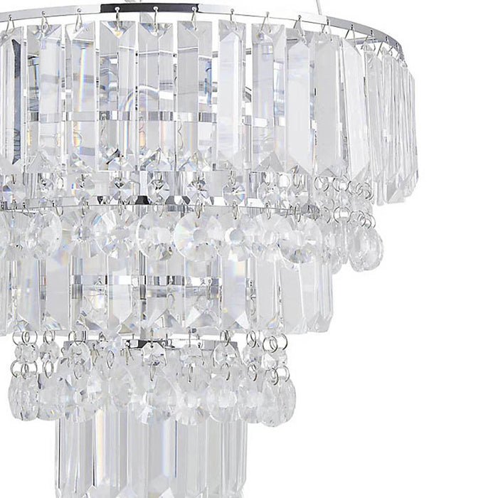 Pendant Ceiling Light 5 Way Adjustable Glass Crystal Stylish Chrome Effect G9 - Image 2