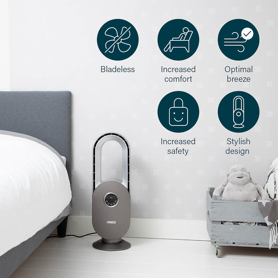 Princess Bladeless Fan Oscillating LED Remote Control Multifunctional (H)67.5cm - Image 4