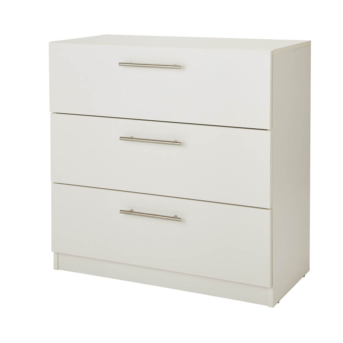 Chest Of Drawers 3 Drawer Matt White Classic Compact (H)795mm (W)800mm (D)401mm - Image 1