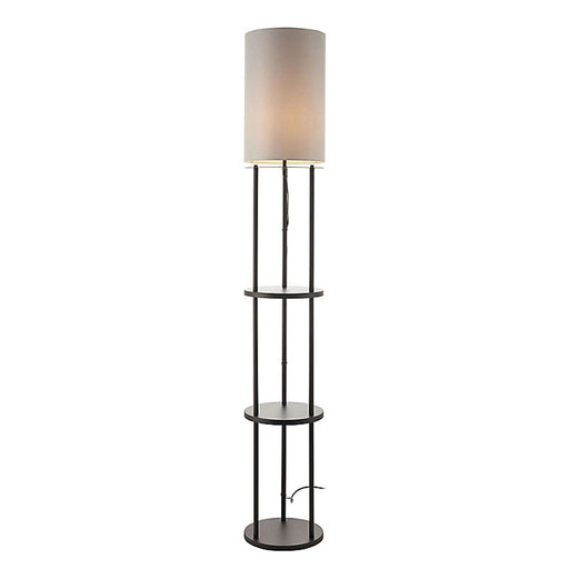 Floor Lamp Matt Black Stylish Contemporary Grey 1 Light Shelves IP20 15W 220V - Image 1