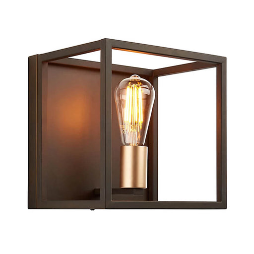 Wall Light Matt Bronze Effect Dimmable Indoor Steel Bedroom Lounge Industrial - Image 1