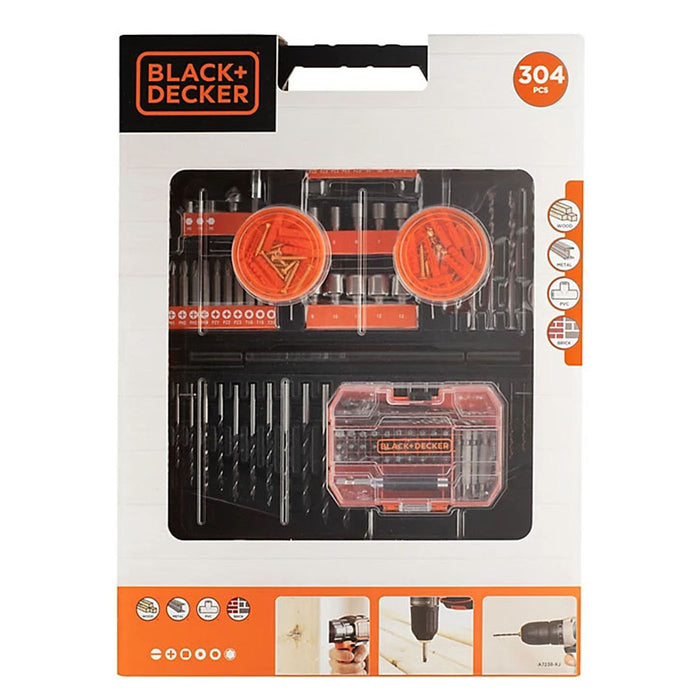 Black+Decker Screwdriver Bit Set Mixed Round Metal Wood Masonry Pack Of 304 - Image 1