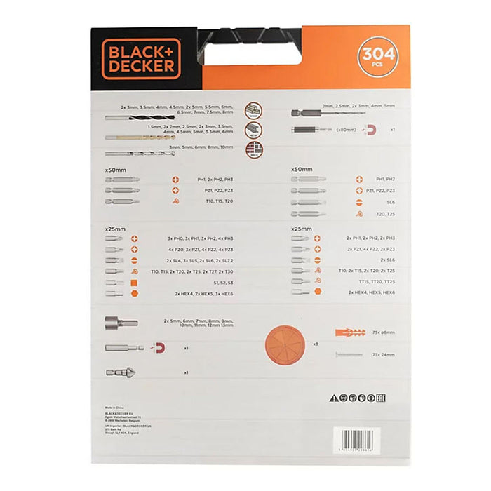 Black+Decker Screwdriver Bit Set Mixed Round Metal Wood Masonry Pack Of 304 - Image 7