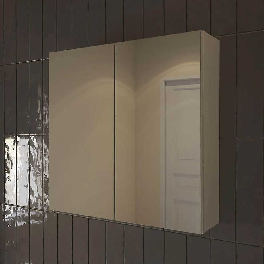 Bathroom Mirror Cabinet Wall Mounted Single Shelf Soft Close (H)540 (W)550mm - Image 3
