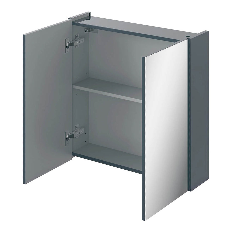 Bathroom Mirror Cabinet Wall Mounted Single Shelf Soft Close (H)540 (W)550mm - Image 5
