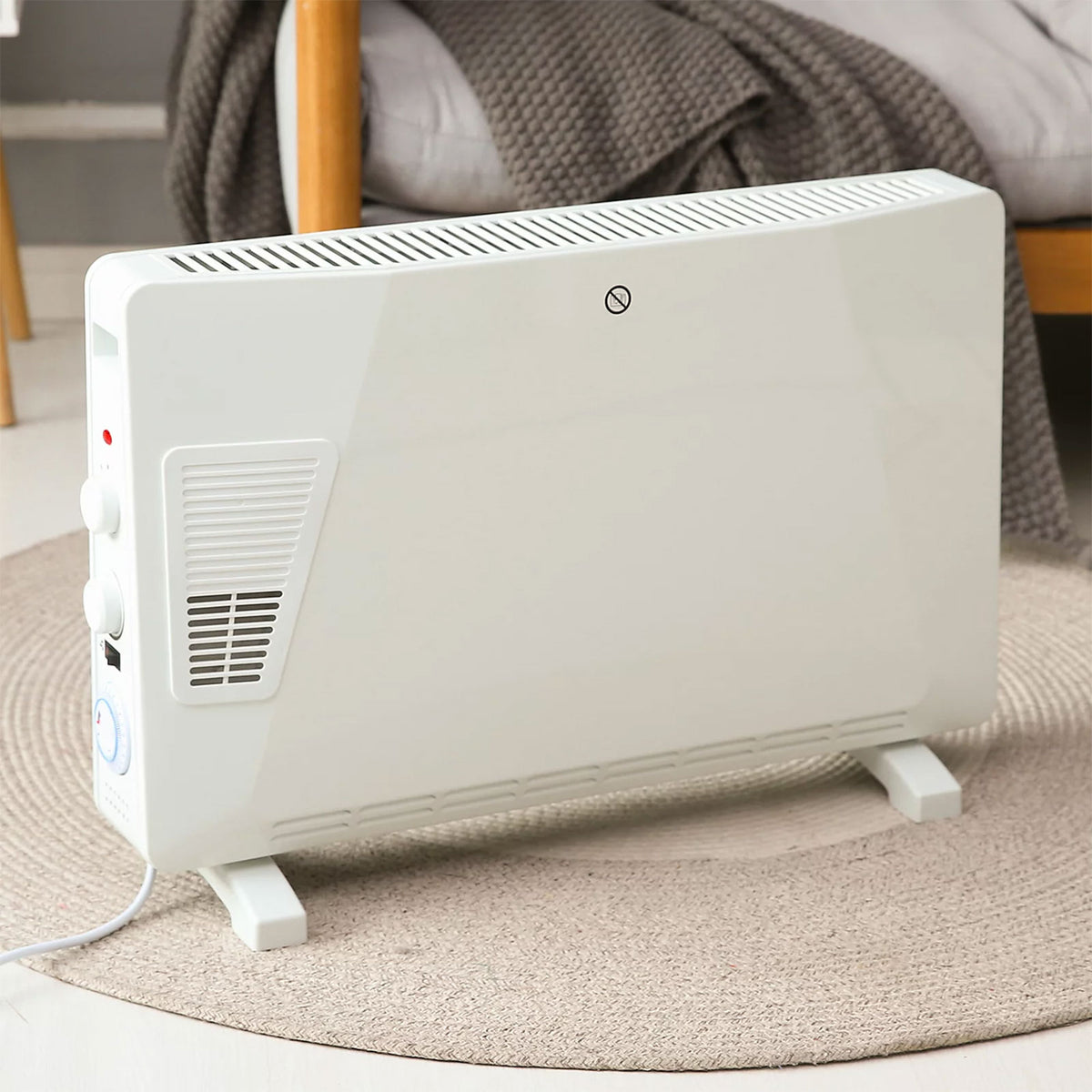 2500W White Convector Heater With Timer Freestanding Electric Room Heater - Image 8