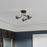 LED Ceiling Light Matt Black 3 Way Globe Smoked Shades Multi Arm Modern - Image 2