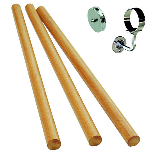 Handrail Kit Stair Grab Rail White Oak Chrome Indoor Traditional Banister 3.6m - Image 1