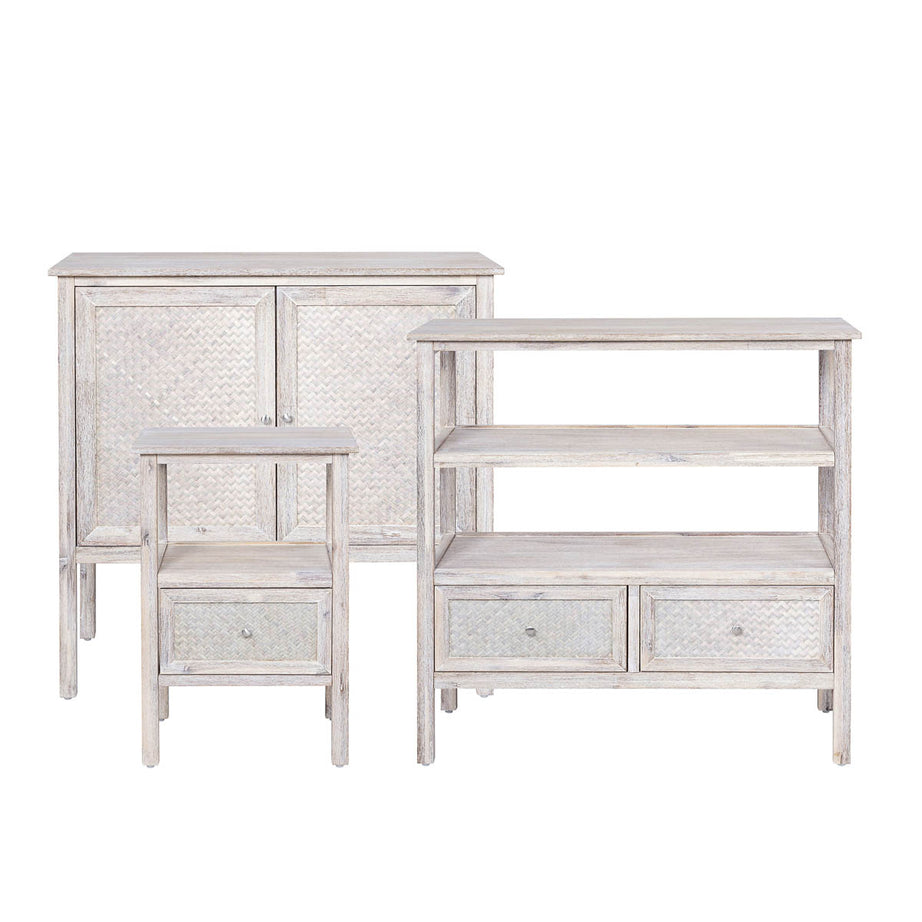 Pinilla Console Table French Chic 2 Drawer Whitewashed (H)800 (W)800 (D)300mm - Image 2