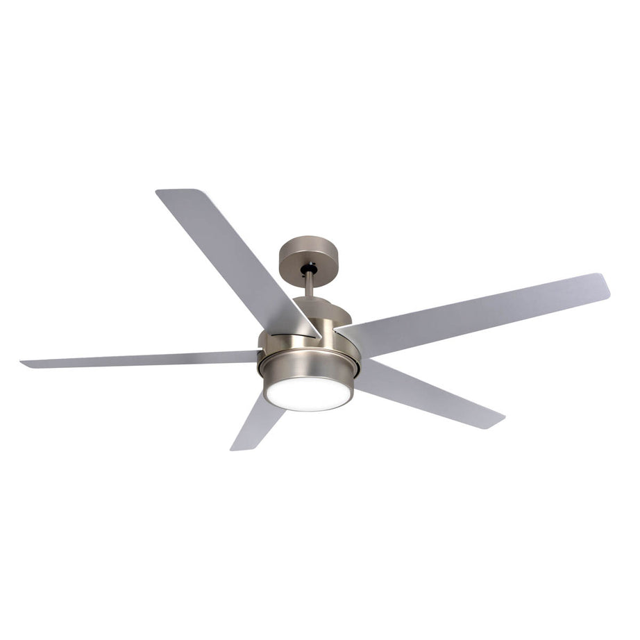 GoodHome Chomsky Modern Brushed Chrome effect LED Ceiling fan light - Image 1