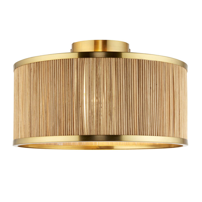 Ceiling Light 2 Lamp Bamboo Wood Natural Finish Dimmable Modern (Dia)355 mm - Image 3