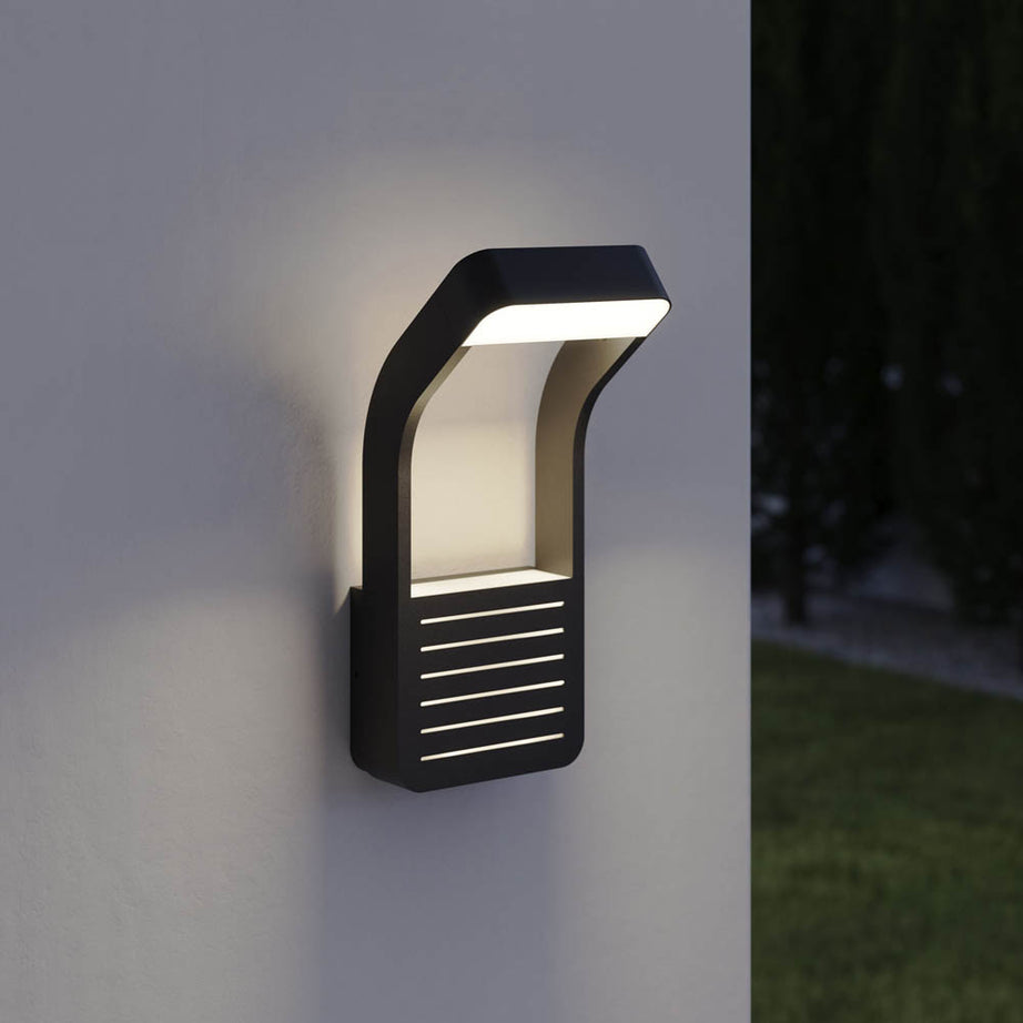 Outdoor LED Wall Light Matt Black Modern Patio Porch Waterproof Rust Resistant - Image 1