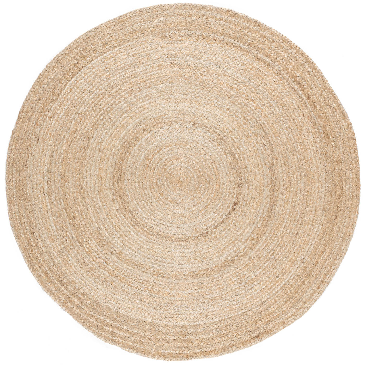 Jute Rug Medium Woven Natural Beige Reversible Round (L)130cm x (W)130cm - Image 1