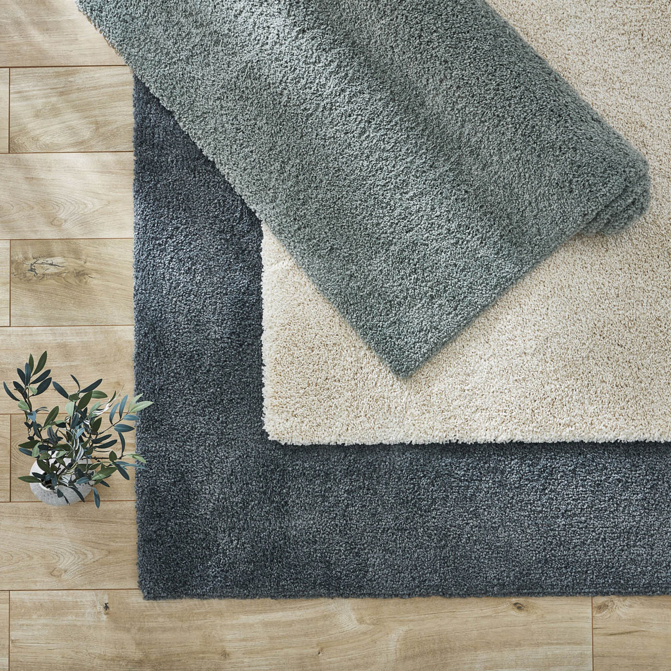 Medium Shaggy Rug Soft Manzo Blue Grey Bedroom Hallway (L)170cm x (W)120cm - Image 8