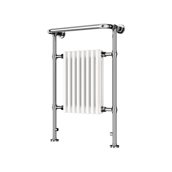 Towel Rail Radiator Curved Mild Steel Bathroom Warmer Vertical (H)95.2x(W)65.9cm - Image 1