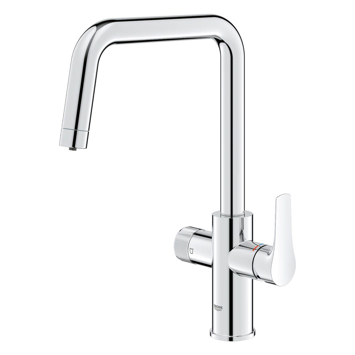 Grohe Kitchen Mono Mixer Tap Chrome Plated U Spout Blue Pure Water Filter - Image 1