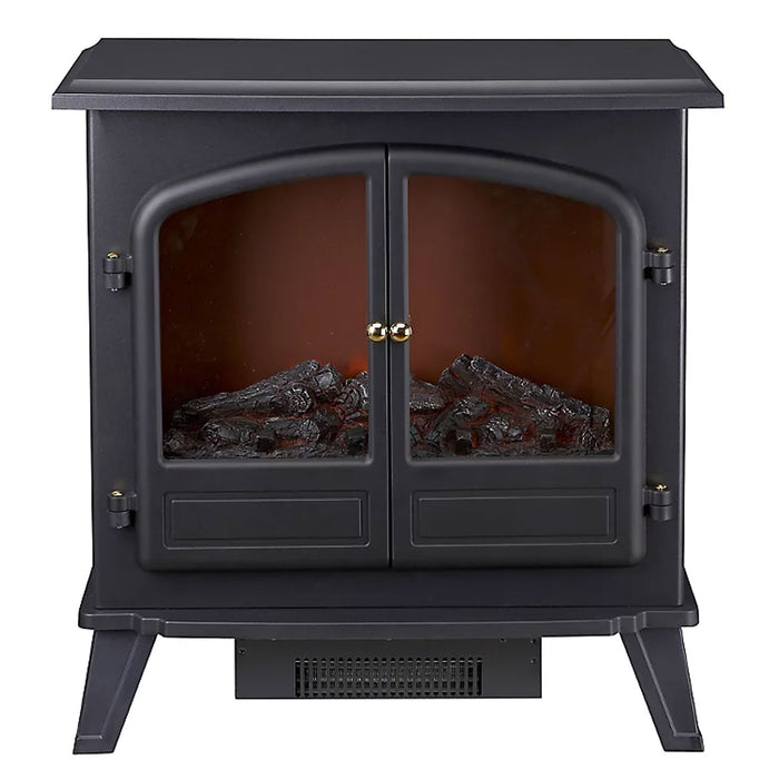 Electric Stove Heater Fireplace Traditional Freestanding Black Flame Effect - Image 1