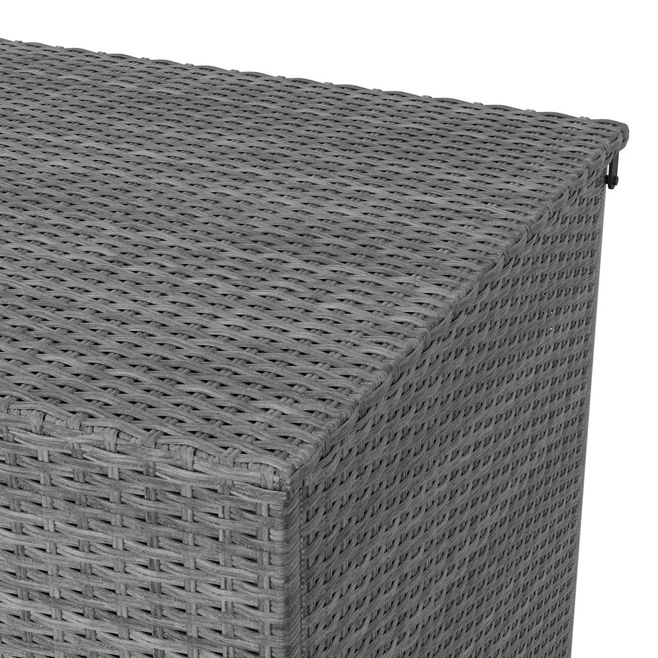 Hamilton Garden Storage Box Steeple Grey Plastic Rattan Effect (W)180 x (D)65cm - Image 7