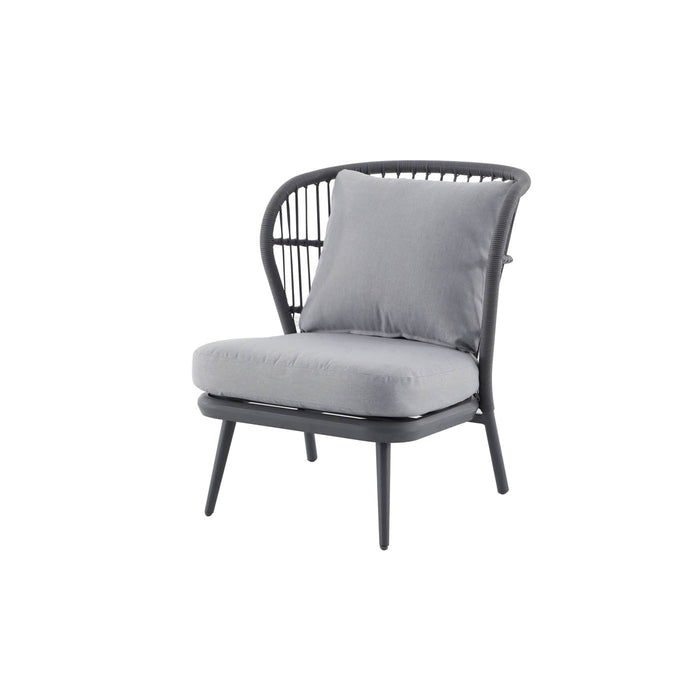 Garden Furniture Set Armchairs Sofa Coffee Table 4 Seater Grey Aluminium Outdoor - Image 4