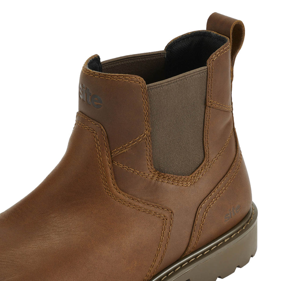 Site Safety Dealer Boots Mens Standard Fit Brown Leather Steel Toe Size 11 - Image 6