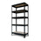 Shelving Unit 5 Tier Black HDF And Steel Heavy Duty Storage Shelf (H)180x(W)97cm - Image 1