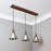 Pendant Ceiling Light 3 Way Multi Arm Cone Antique Copper Effect Industrial - Image 5