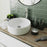 Bathroom Basin Matt Counter Top Ceramic White Round Ultra Slim Edge Modern - Image 1