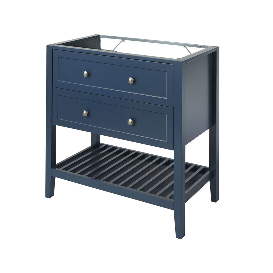 Bathroom Vanity Unit Satin Blue Basin Storage Cabinet Furniture (H)80.6x(W)80cm - Image 1