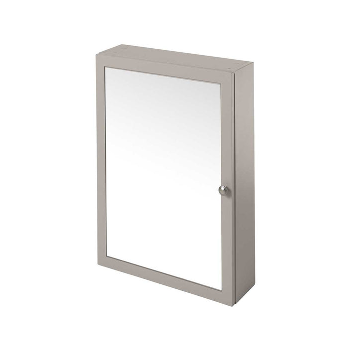 Bathroom Cabinet Soft Close Mirrored Door Satin Grey Wall Mounted Rectangular - Image 3