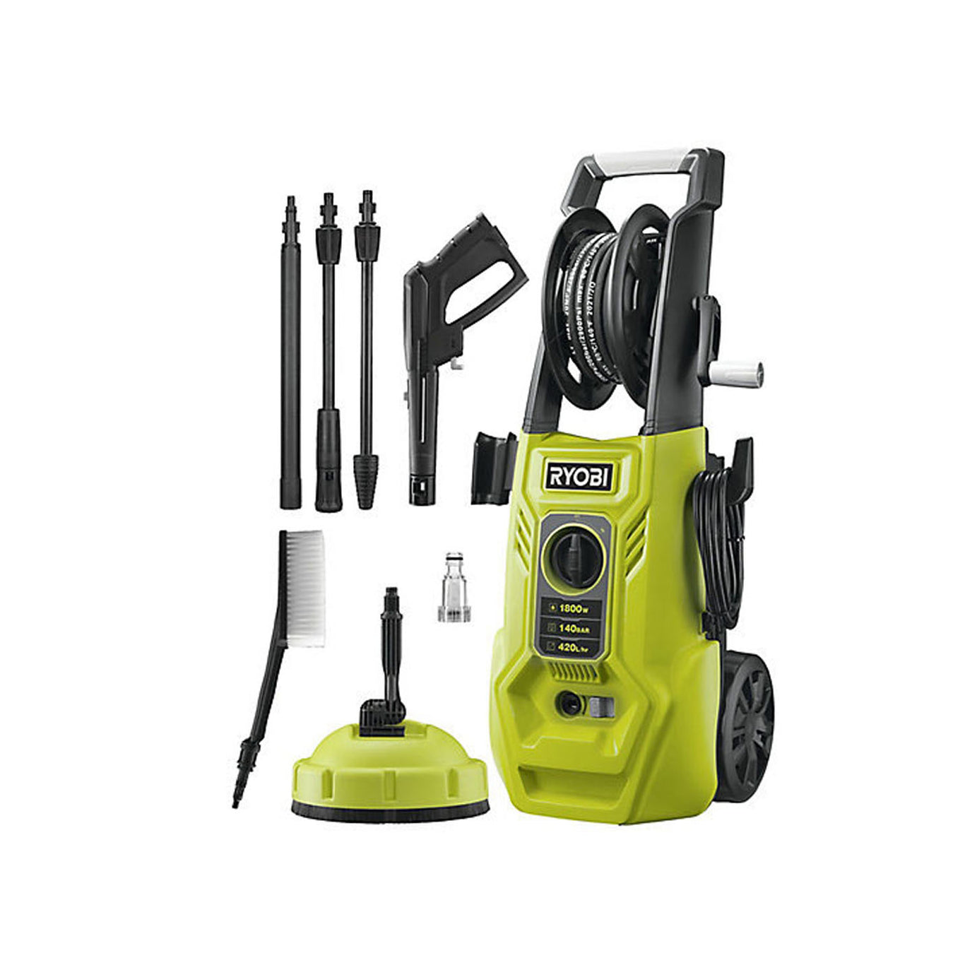 Ryobi Pressure Washer Electric RY140PWA Outdoor Patio Cleaner Car Jet Wash 1.8kW - Image 1