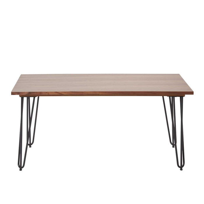 Coffee Table Rectangular Industrial Walnut Effect Indoor Modern H45 W100 D50cm - Image 3