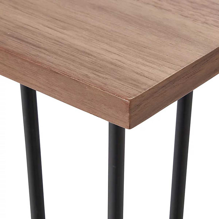 Coffee Table Rectangular Industrial Walnut Effect Indoor Modern H45 W100 D50cm - Image 4