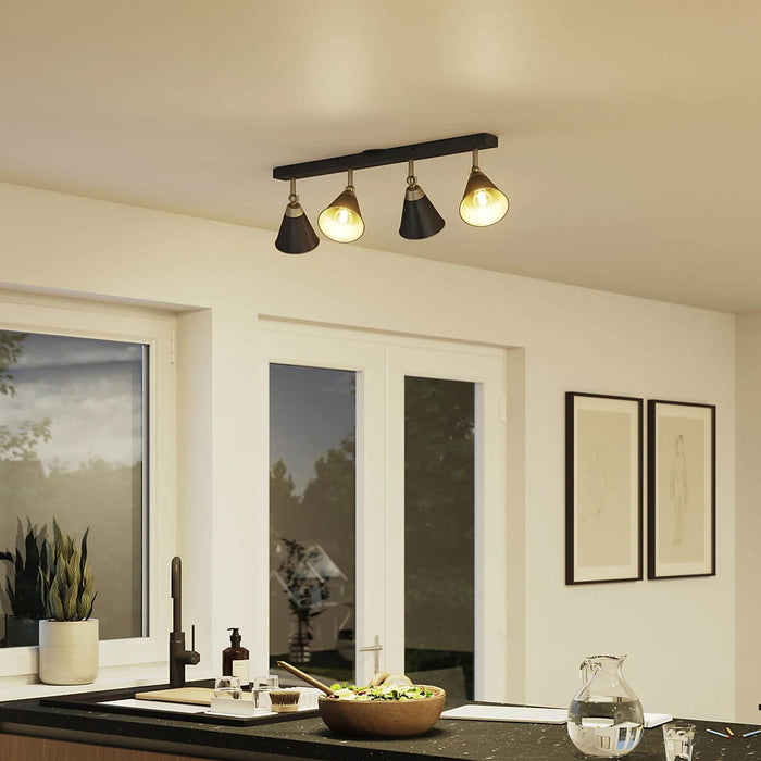 Ceiling Spot Light 4 Way Matt Antique Brass Effect Modern Kitchen Dining - Image 1