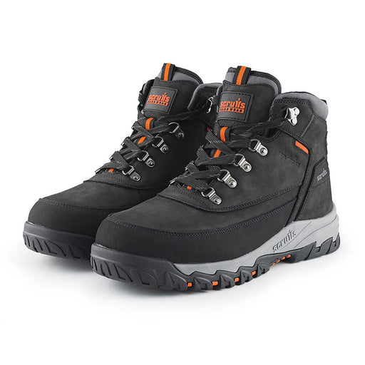 Scruffs Safety Boots Mens Regular Fit Black Nubuck Leather Steel Toe Cap Size 9 - Image 1