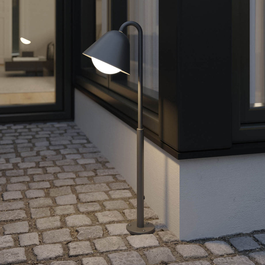 Outdoor Post Light 1 Lamp LED Neutral White Metal Plastic Dark Grey (H)730mm - Image 1