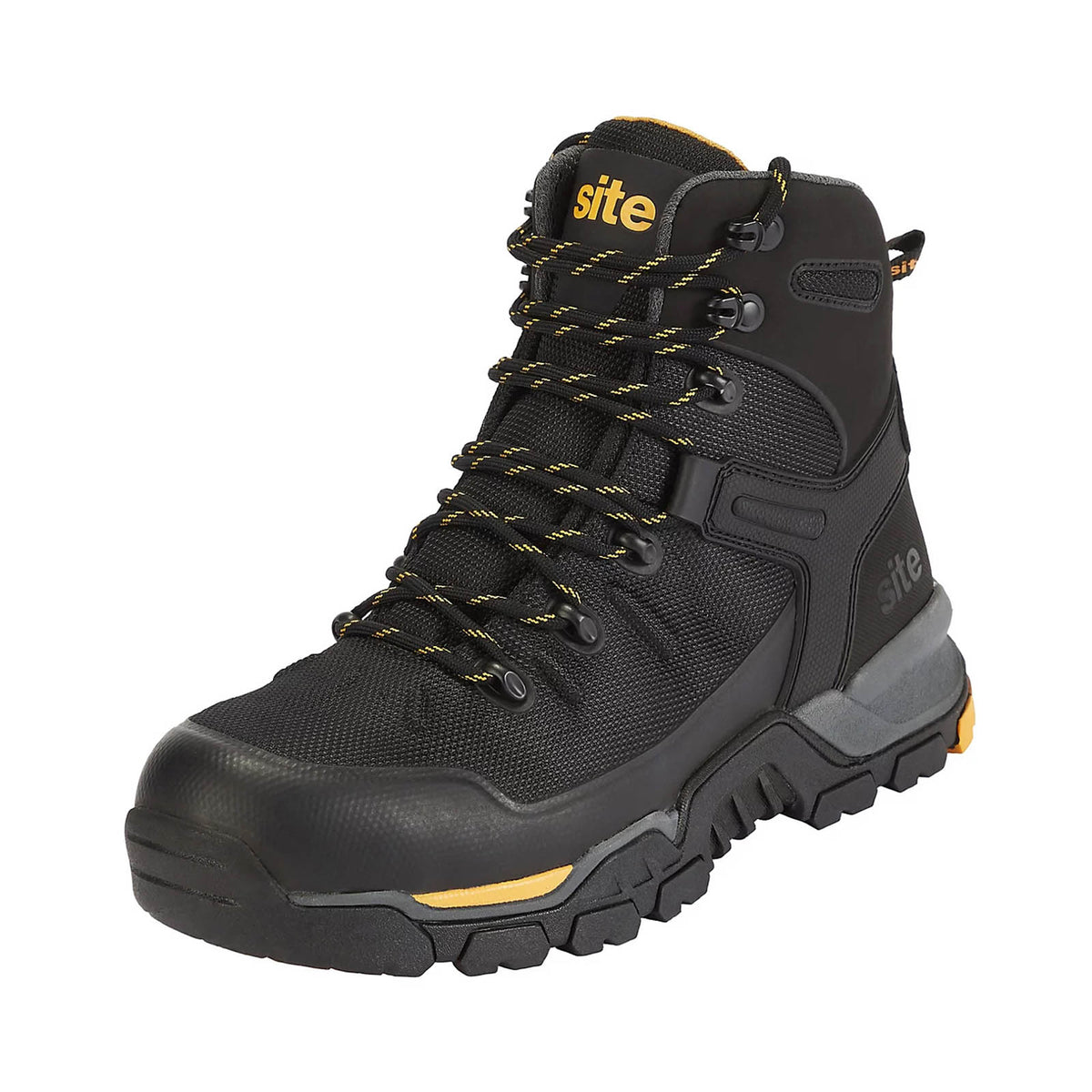 Site Densham Safety Boots Black Steel Toe Work Footwear Shoes Size 9 - Image 1