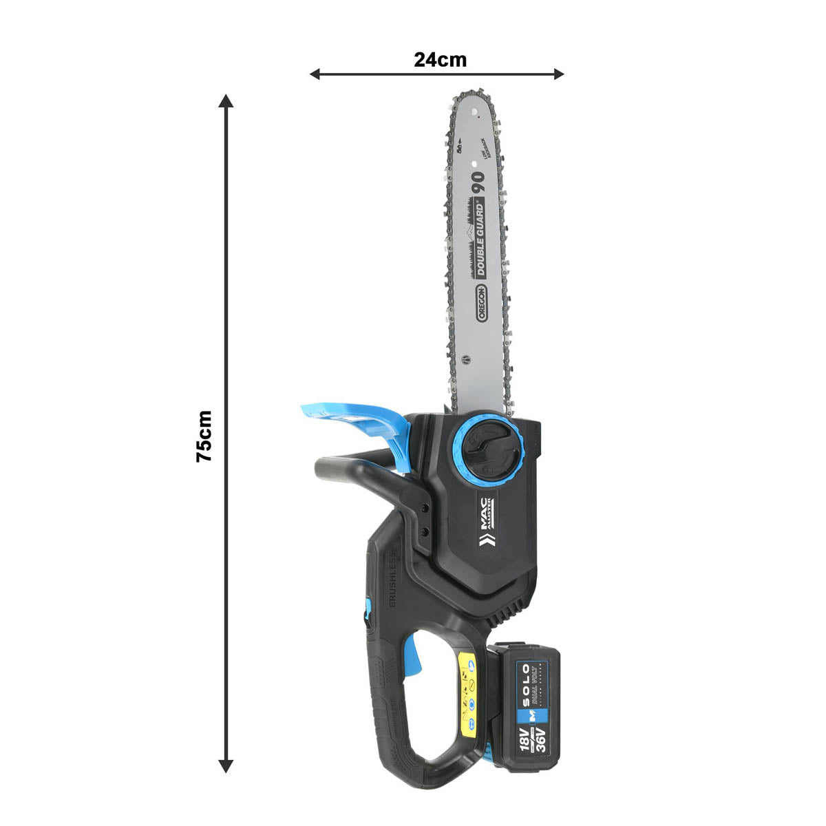 Mac Allister Chainsaw Cordless 36V 4Ah Li-ion MCS3630-Li Ergonomic 254mm Cutter - Image 2