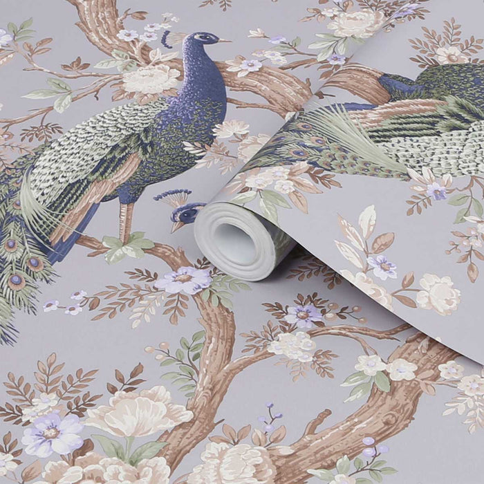 Laura Ashley Wallpaper Purple Animal Patterned Peacock Floral Smooth Classic - Image 4