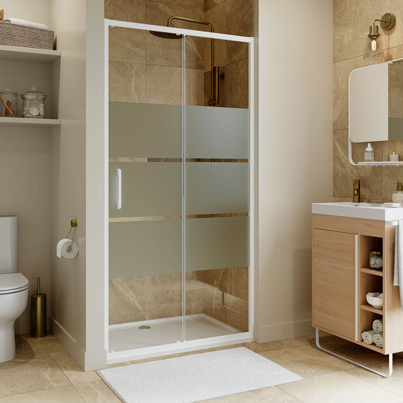 GoodHome Shower Tray Gloss White Reversible drainer (L)800x (W)1000x (H)28mm - Image 7