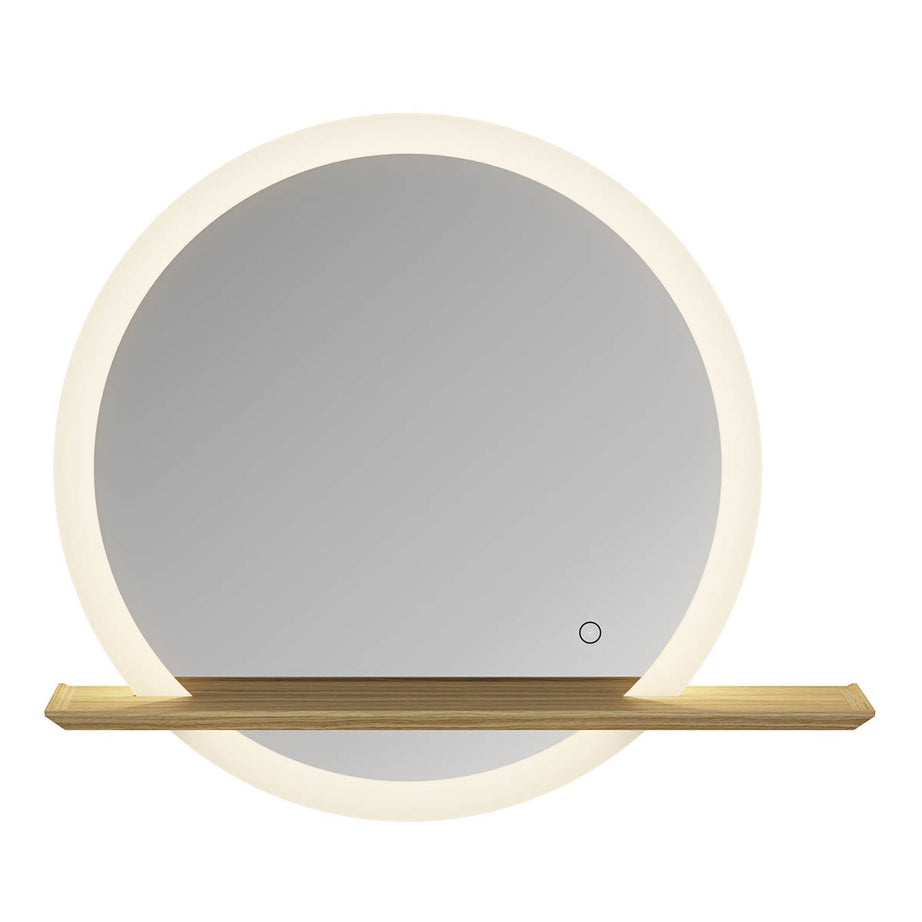 Avela Bathroom Mirror With Shelf Circular Wall-Mounted Illuminated (H)70 (W)80cm - Image 6