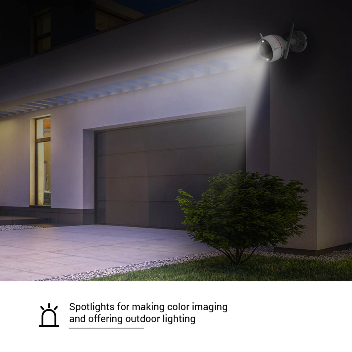 EZVIZ Smart Security Camera Outdoor Wireless Swivel White Wi-Fi Night Vision - Image 4