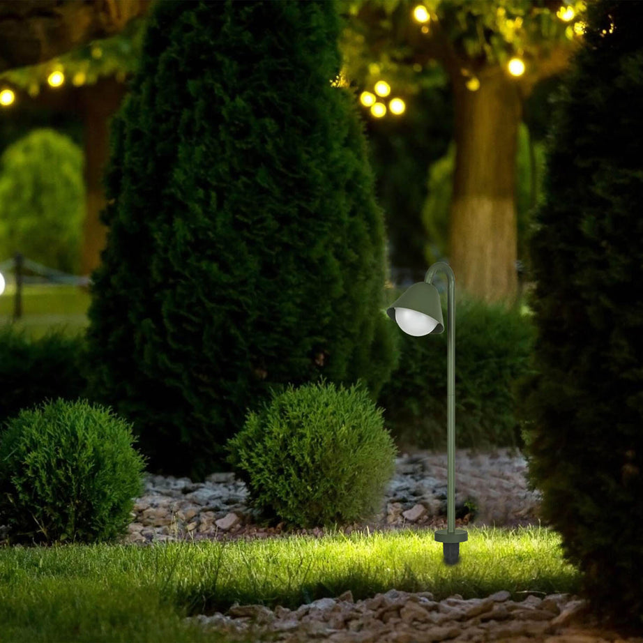Outdoor Stake Light Integrated LED Metal Matt Green Weather Resistant (D)120mm - Image 3