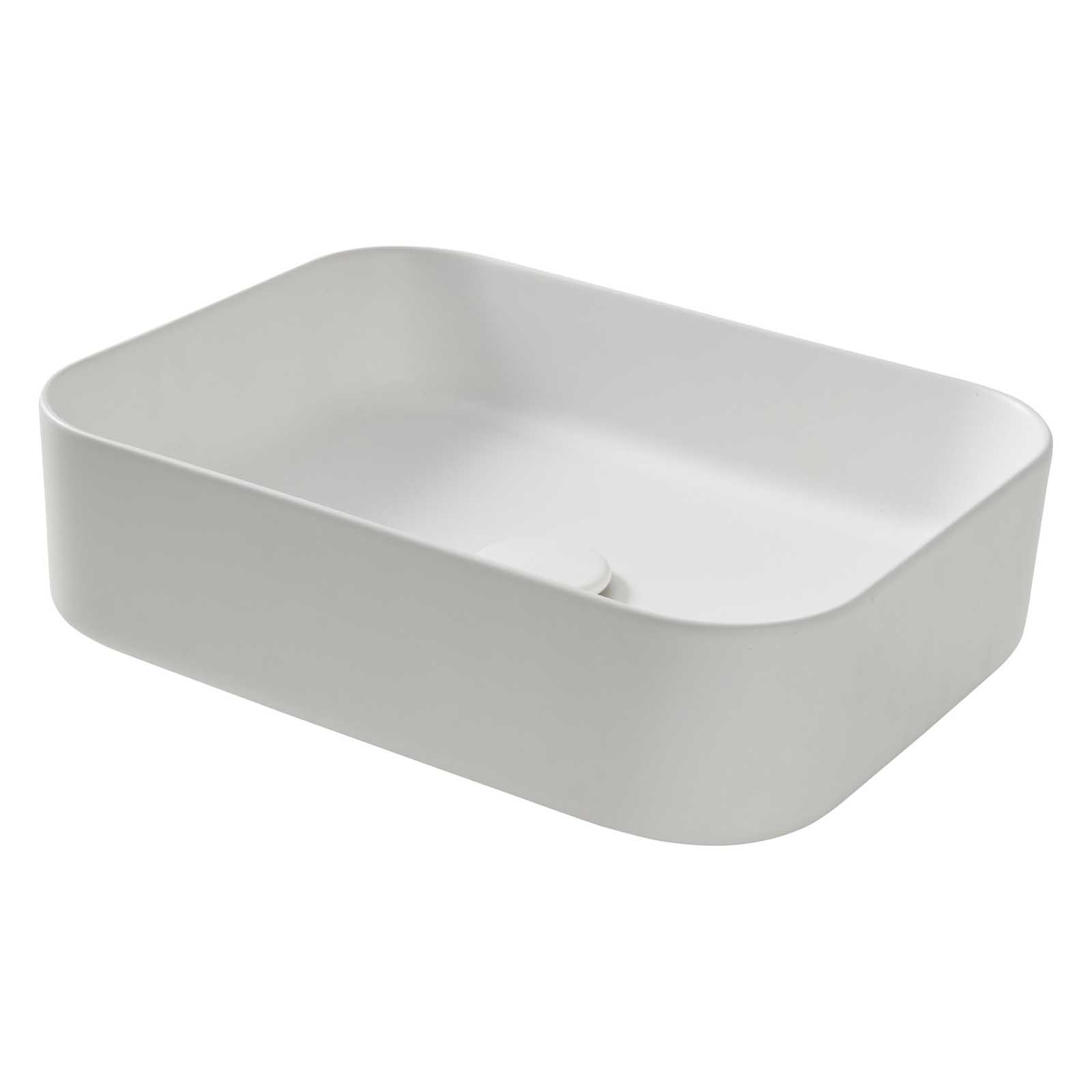 GoodHome Tekapo Matt White Rectangular Counter top Basin (W)45cm - Image 3