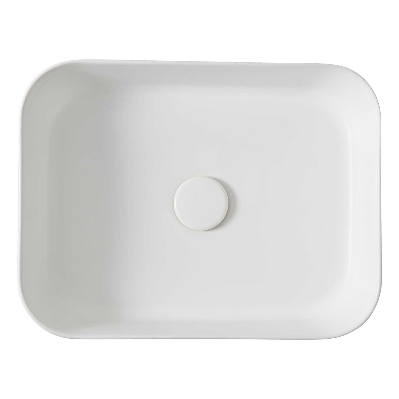 GoodHome Tekapo Matt White Rectangular Counter top Basin (W)45cm - Image 5