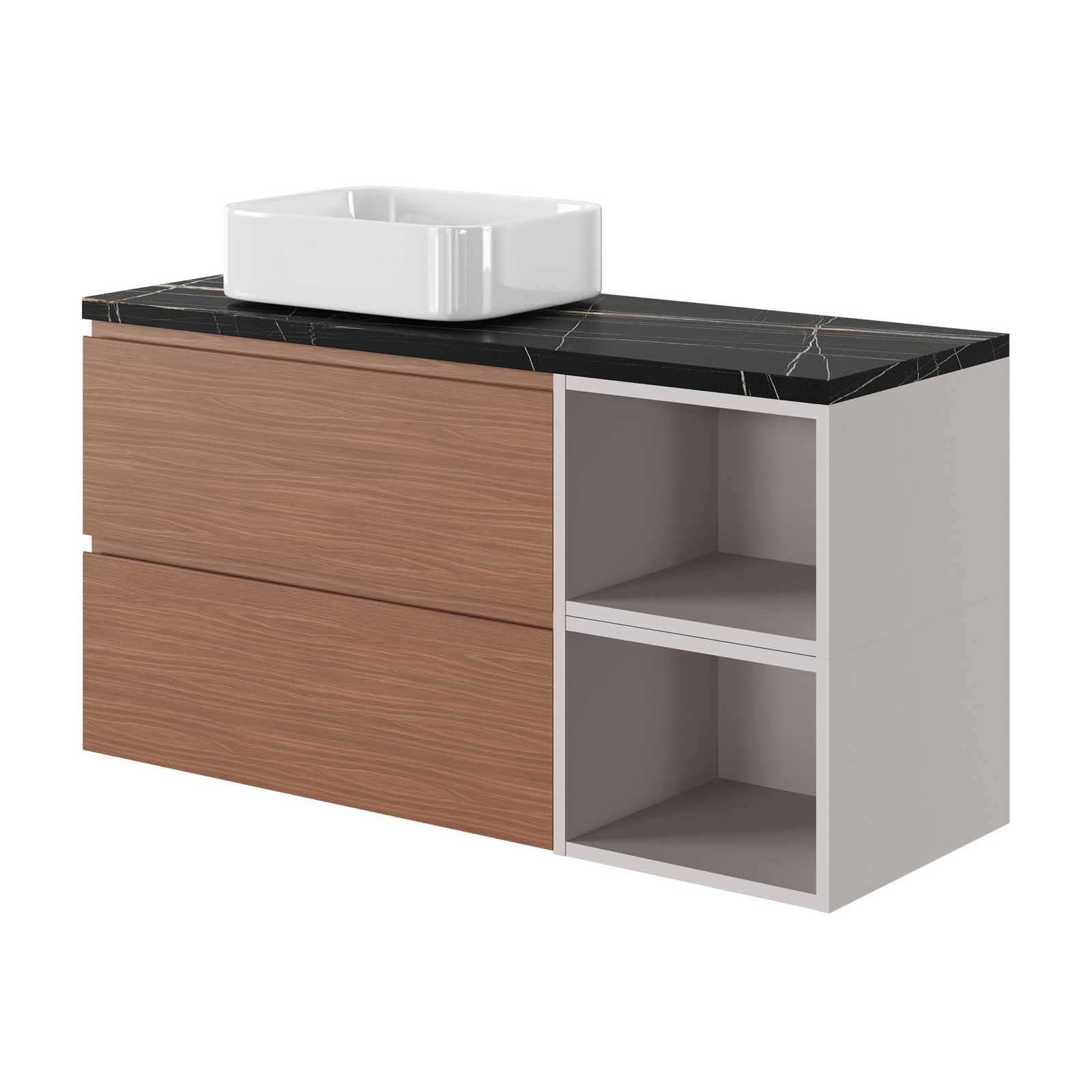 GoodHome Tekapo Matt White Rectangular Counter top Basin (W)45cm - Image 9