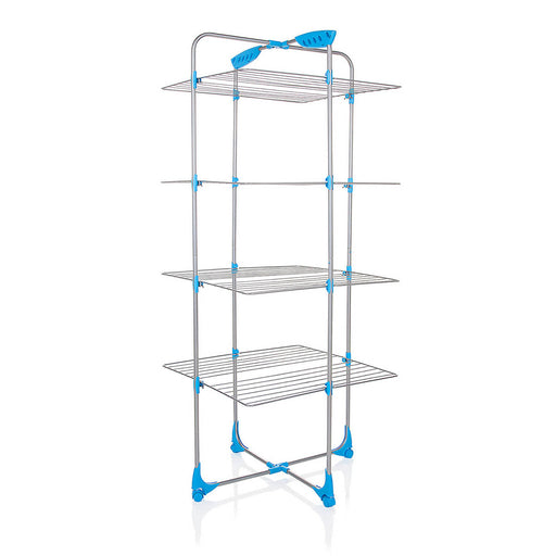 Clothes Airer Laundry Dryer Rack Indoor 3 Tier For Long Items Foldable Wheels - Image 1