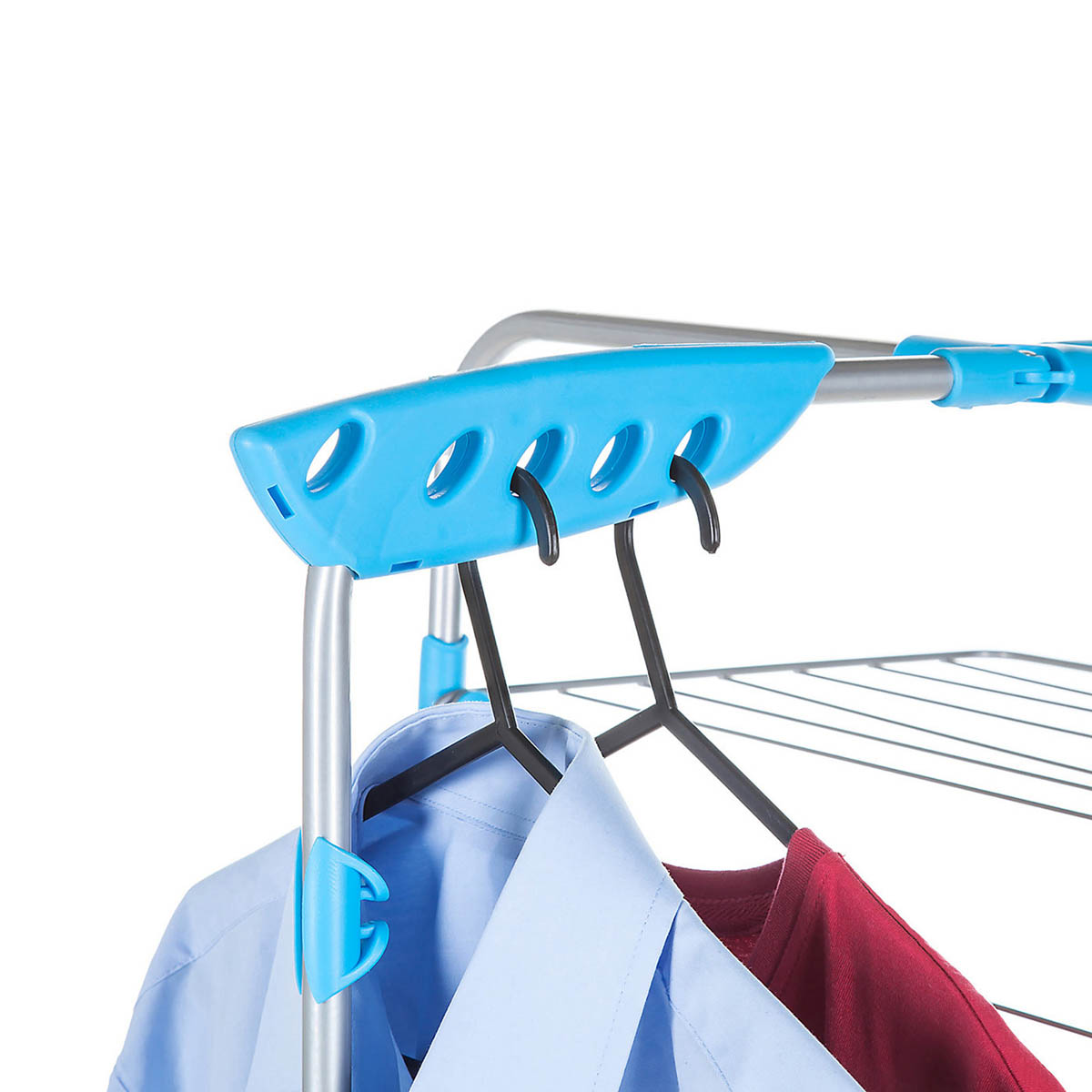 Clothes Airer Laundry Dryer Rack Indoor 4 Tier For Long Items Foldable Wheels - Image 4