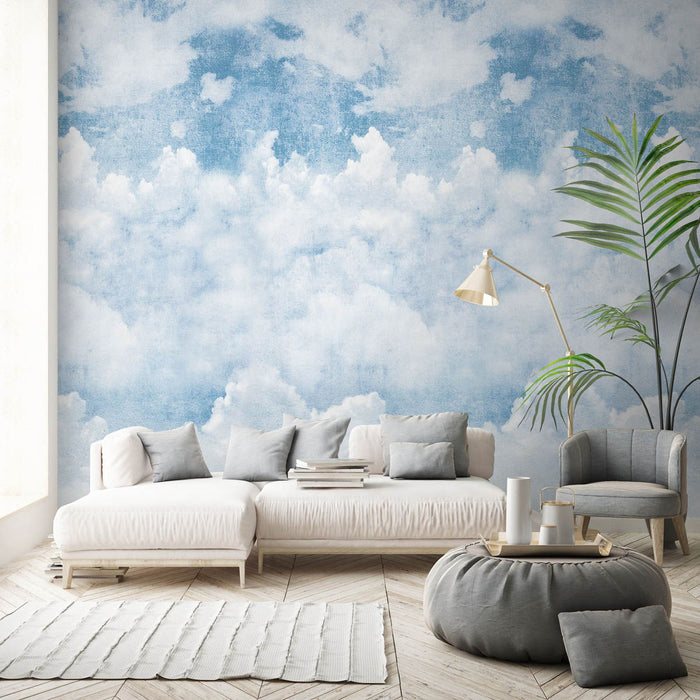 Mural Wallpaper Matt Blue Sky White Cloud Embossed Washable (L)280 x (W)53 cm - Image 3