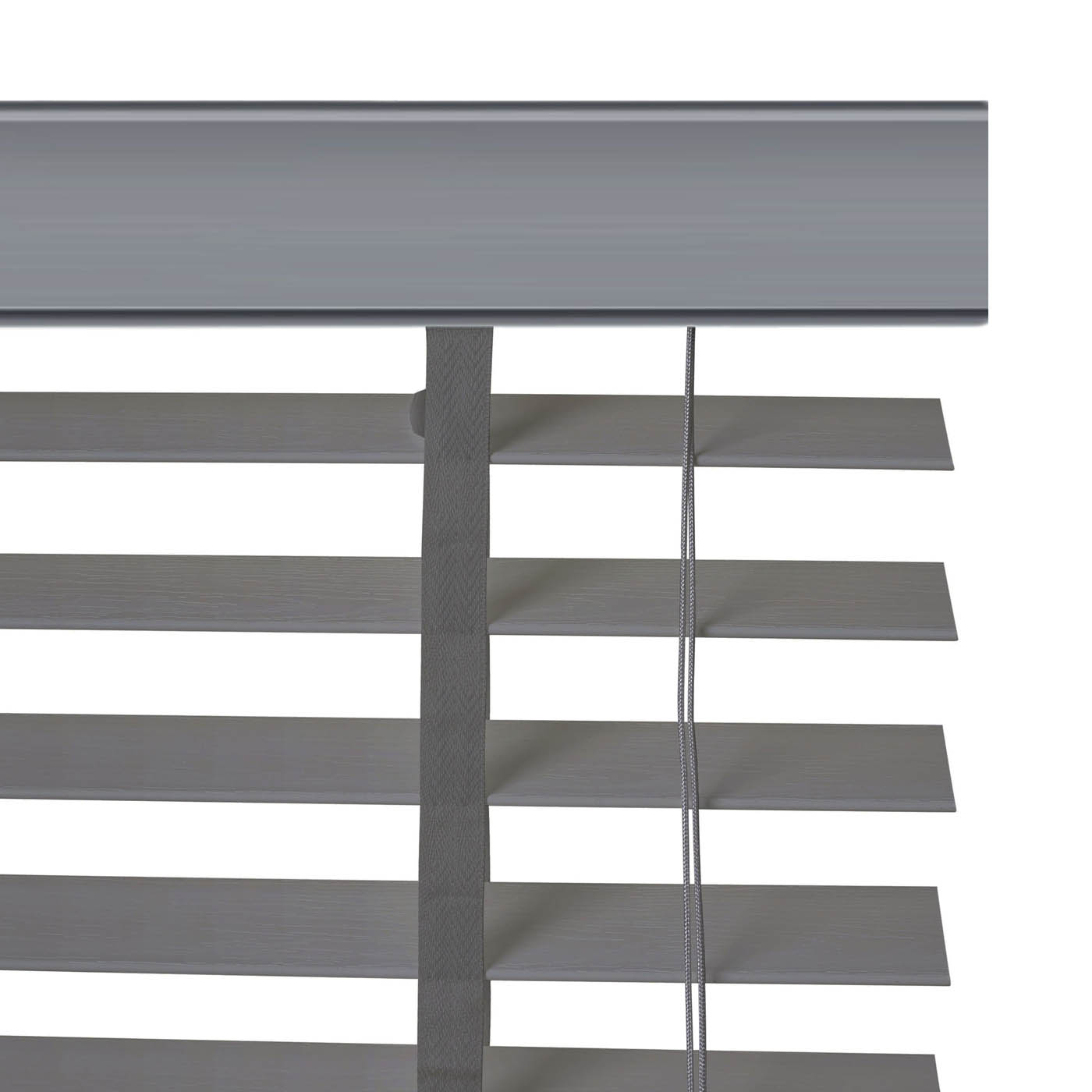 Venetian Blind Lone Grey Corded Woodgrain Effect PVC (W)120cm (L)180cm - Image 1