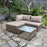 Rattan Garden Furniture Coffee Set 3 Seater Brown Stool Corner Sofa Table Patio - Image 1